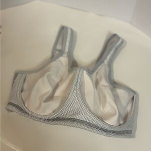 Lily of France White and Gray Sports Bra